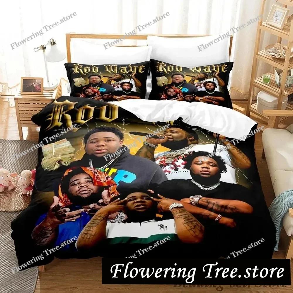 Beliebtes Rod Wave Bettwäscheset Einzelbett Twin Full Queen King Size Bettwäscheset Schlafzimmer für Erwachsene und Kinder Bettbezug-Sets Anime Bettwäsche Set Bett