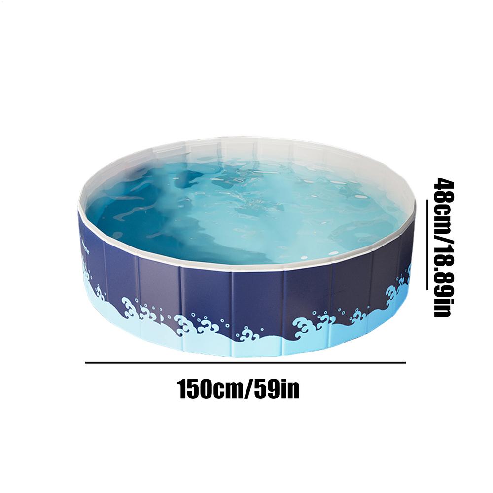 Foldable Non-inflatable Swimming Pool Non-inflatable Ground Swimming Pool Swim Tool with Space-Saving Nylon Design for Outdoor