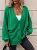 Winter knitted women's European beautiful women's sweater solid color knitted cardigan loose sweater women