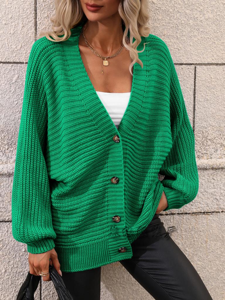 Winter knitted women's European beautiful women's sweater solid color knitted cardigan loose sweater women