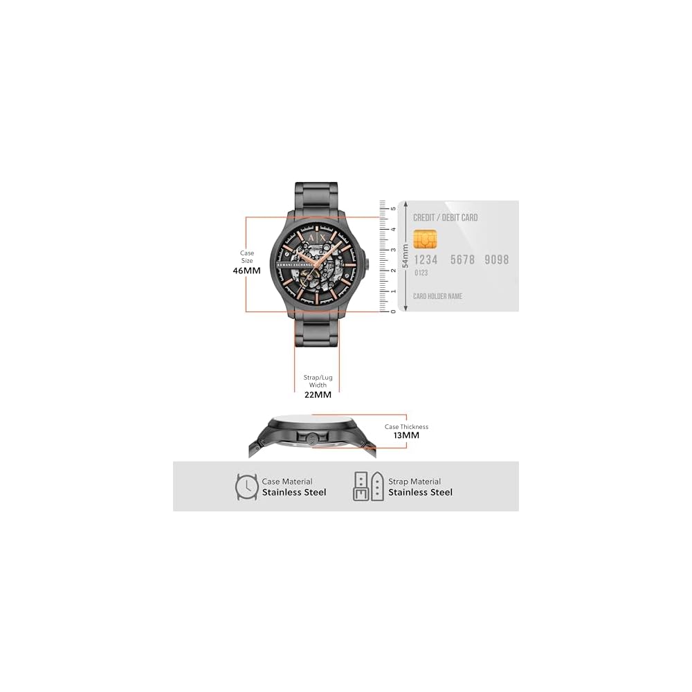 Armani Exchange Men's Watch AX2458 Gunmetal Color Stainless Steel Analog Timepiece