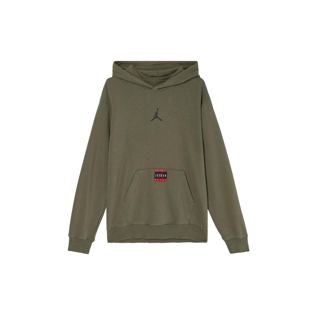 Jordan Brooklyn Fleece Hooded Comfortable Pullover Long Sleeve Sweatshirt Men Sweatshirt Olive-Green Coal-Black HV5046222