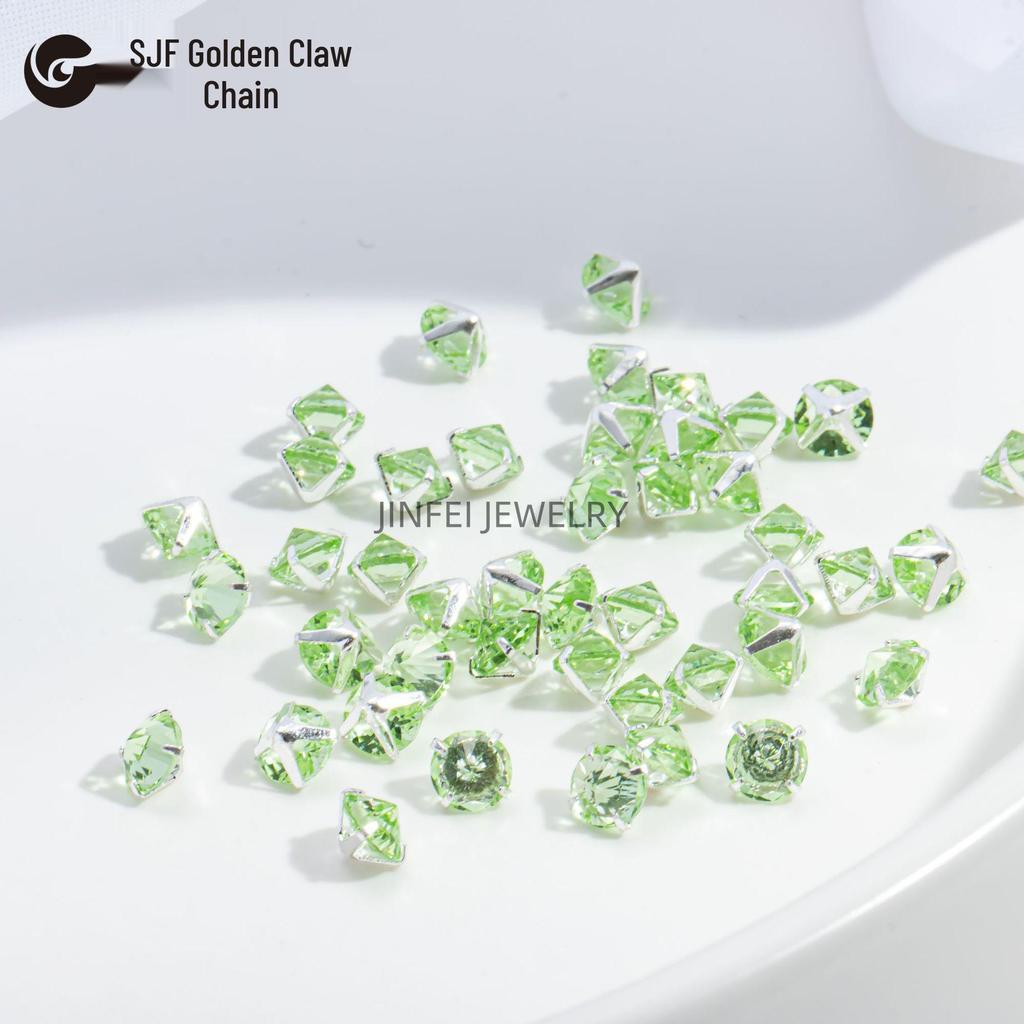 Round & Reverse Four-Prong Zircon Single-Prong DIY Phone Chain Jewelry & Clothing Accessories (3/4/5)