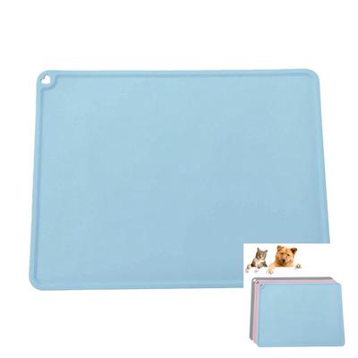 Tapis de nourriture en silicone pour animaux de compagnie chiens chats Imperméable Coussin pour gamelle Antidérapant Napperon d'alimentation