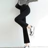 Γυναικείο παντελόνι με φουσκωτό παντελόνι Micro casual ψηλόμεσο Micro ελαστικό λεπτό μαύρο παντελόνι