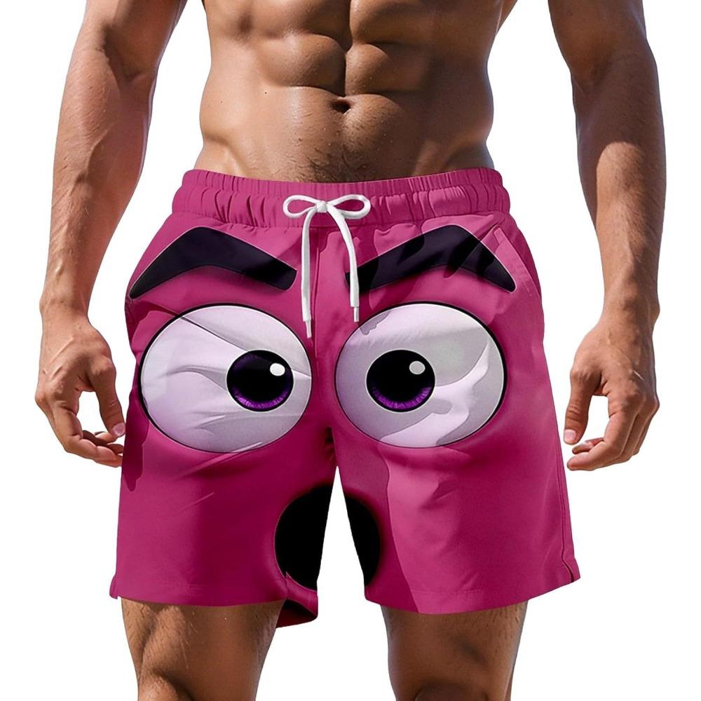 Fashionable Comfortable Breathable Beach Shorts Men Colorful Fun 3D Printed Board Shorts Summer Casual Holiday Short Pants Loose Surf Swim Shorts
