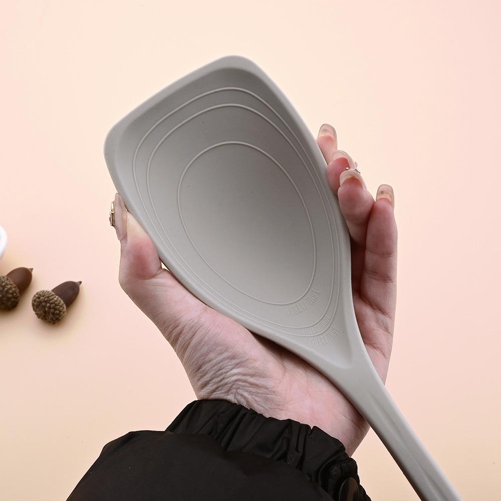 1Pc Silicone Spoon Spatula Heat Resistant Cooking Soup Spoon Nonstick Baking Scraper Stirring Scooping Salad Mixing Spoon