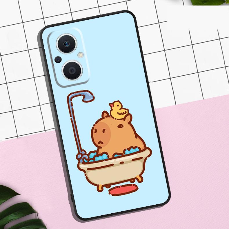 Cute Cartoon Capybara Case For OPPO Reno 13F 13 12 12F 11 11F 8T 7 8 10 Pro OPPO Find X8 Pro X6 X3 X5 Lite Cover
