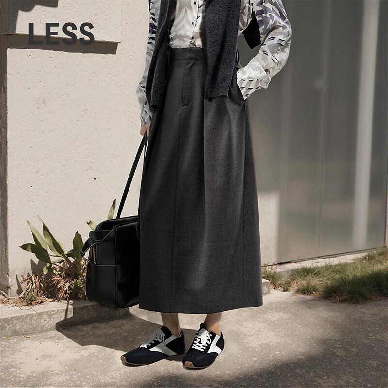 LESS Women s Slit Long Casual Skirt L