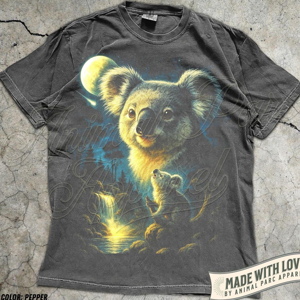 Koala T Shirt, Vintage Koala Full Moon Graphic Tee, Australian Animal Top, Retro Forest Animal Shirt, 90s Graphic Tee, Retro Koala Tee