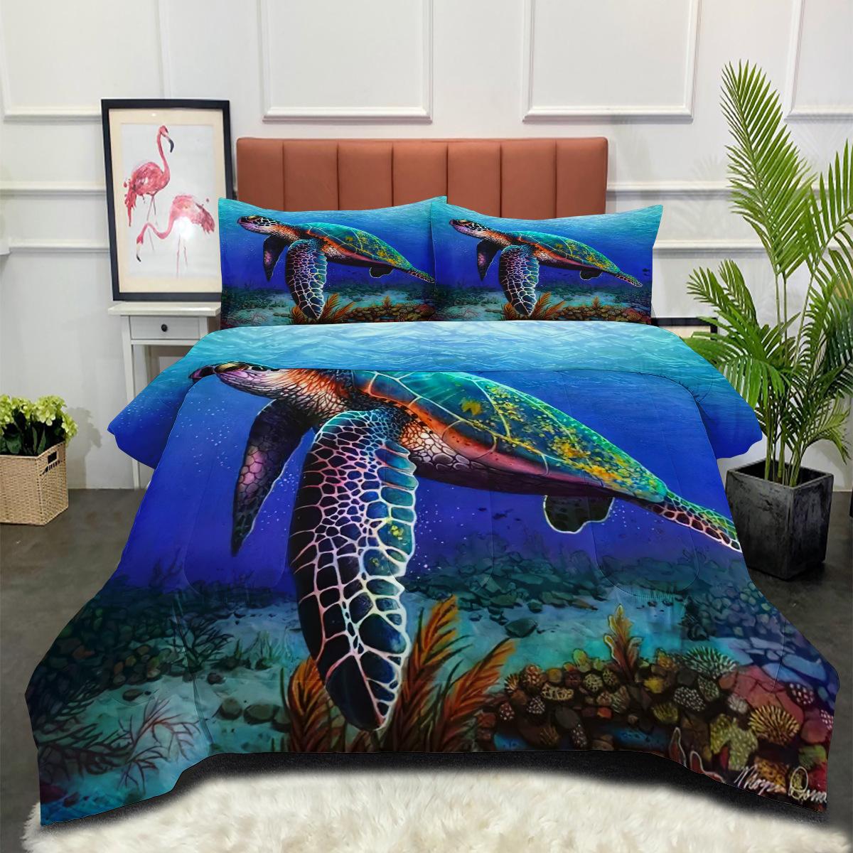 Digital Printing Supplies for Colorful Turtle Fat Quilt - Feather Silk Cotton Thickened Quilt Mockup 140*200cm