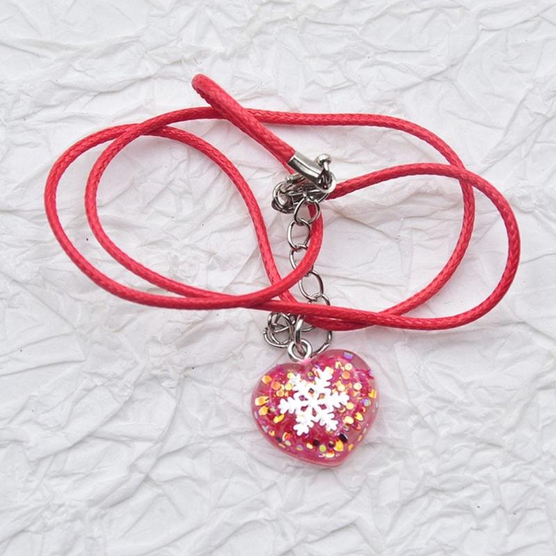 Fashion Acrylic Heart Pendant Necklaces for Women Hot Girls Snowflake Necklace