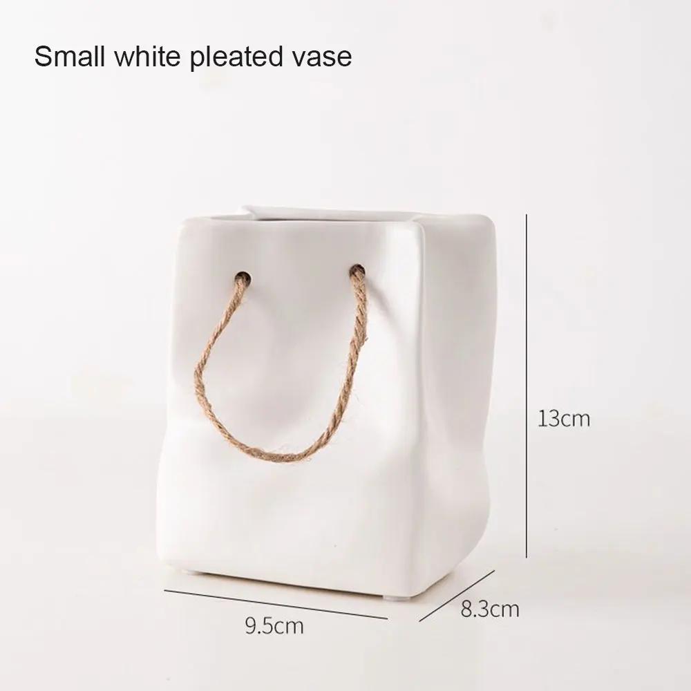 Keramikvase Nordisch Kreatives Einkaufstaschendesign Handtasche Trockenblumenarrangement Einfache Wohnzimmer Simulation Dekoration