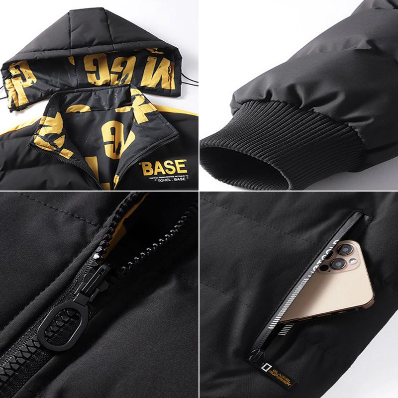 Winter Men Padding Jacket Fashion Male Thicken Down Thermal Parkas Casual Outwear Windbreaker Hooded Coats Man Clothing