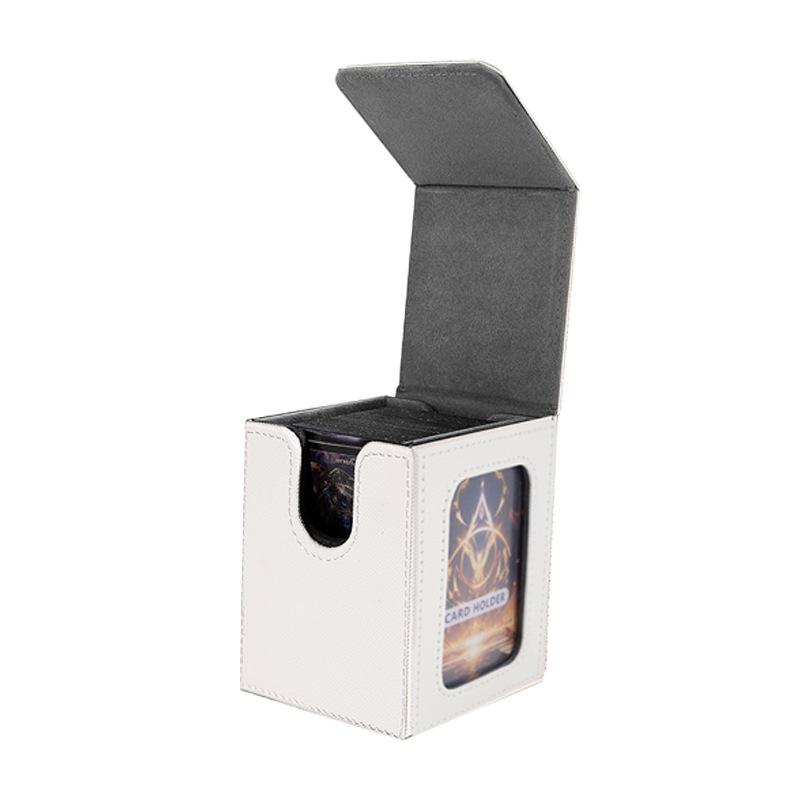 Patent Design PU Leather Game Card Box with Window, 100+ Capacity for Magic: The Gathering