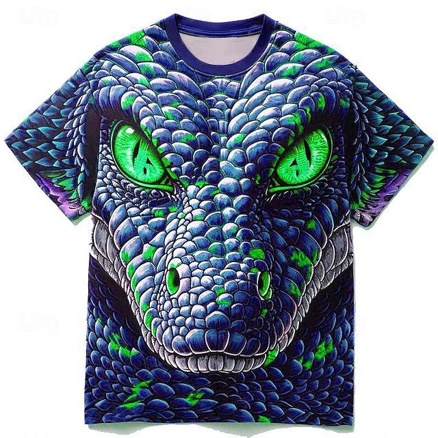 Plus Size XL-7XL Men's T-shirt Snake Pattern 3D Printed Top T-shirt Summer New Street Fashion T-shirts