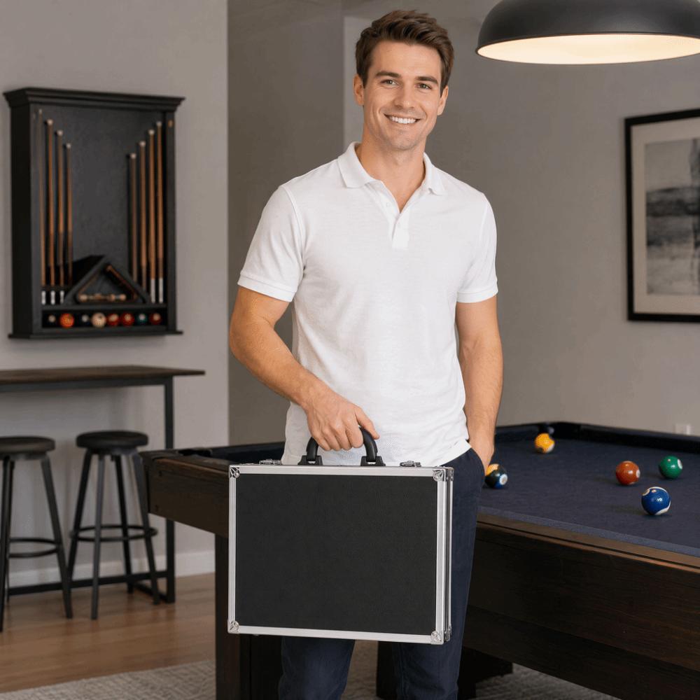 Metal Latches Billiard Ball Storage Box Hard Shell Protective Cover  Snooker Accessory Storage