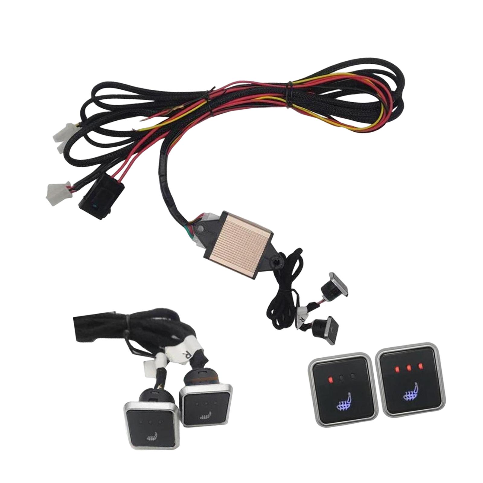 Double Seat Heated Cushion Switch Universal Car Seat Heater Switch Panel Car Easy tallation for  Vehicle Application Square Switch