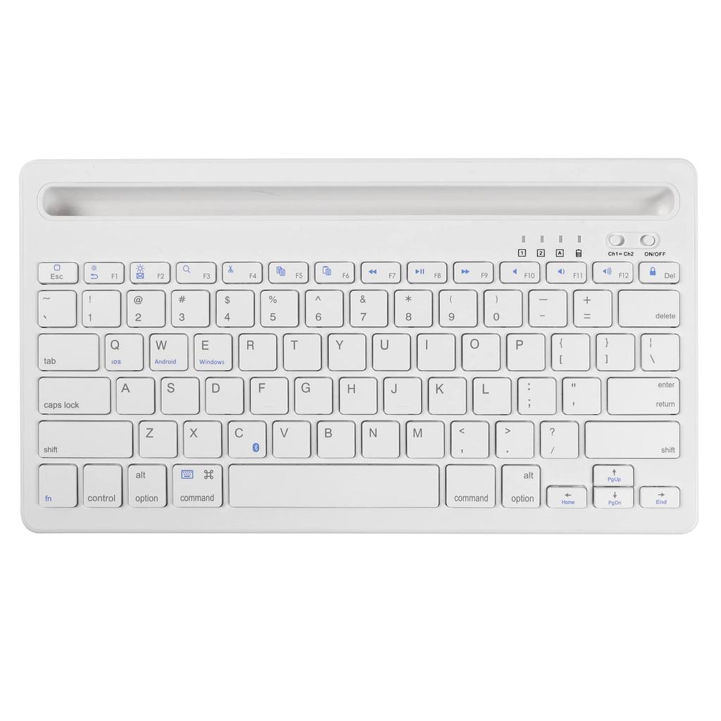 Ultra-thin Wireless Bluetooth Keyboard, Connects to Two Devices Simultaneously, Quiet, with Stand Function, for iPad, Mac, and Smartphones,