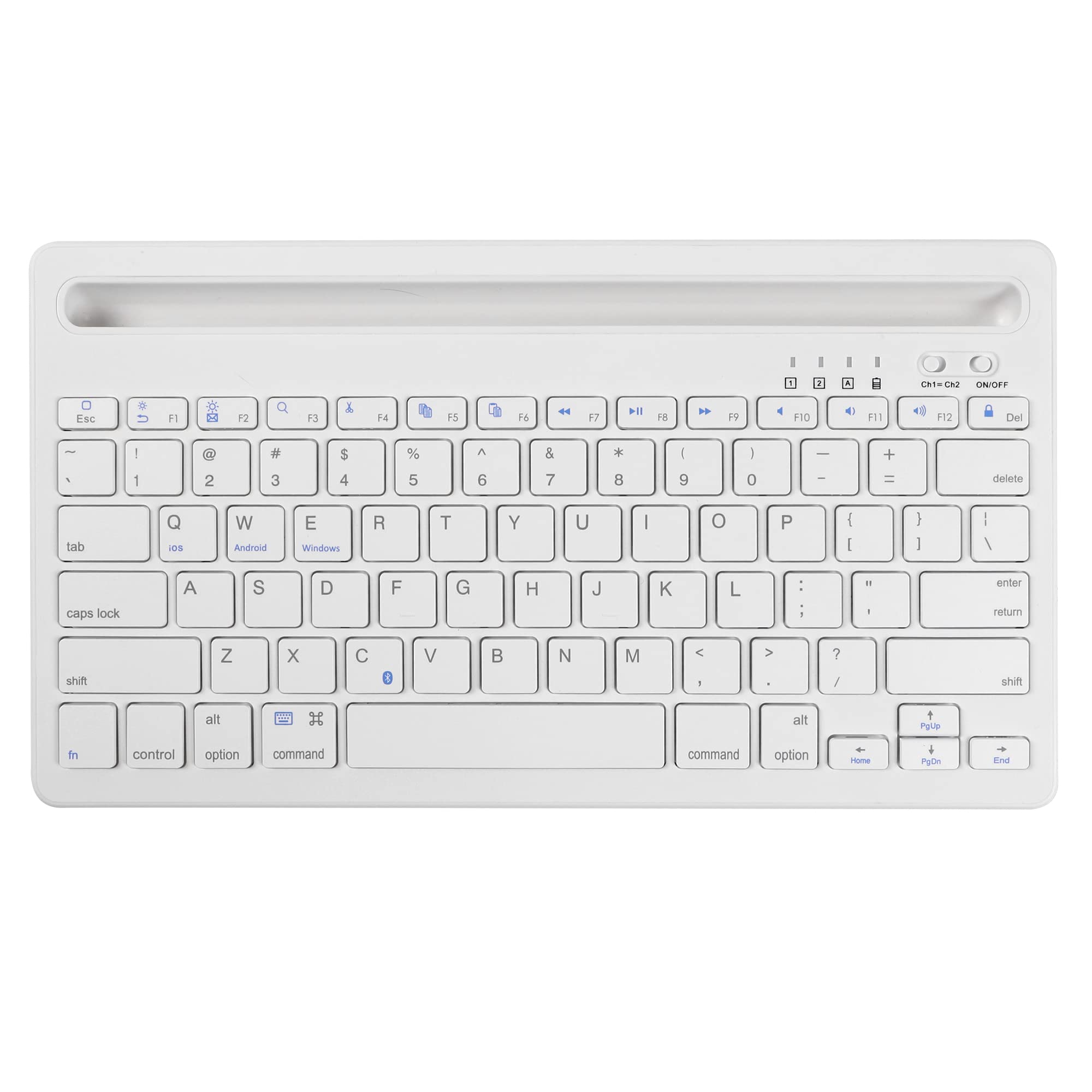 

Ultra-thin Wireless Bluetooth Keyboard, Connects to Two Devices Simultaneously, Quiet, with Stand Function, for iPad, Mac, and Smartphones,