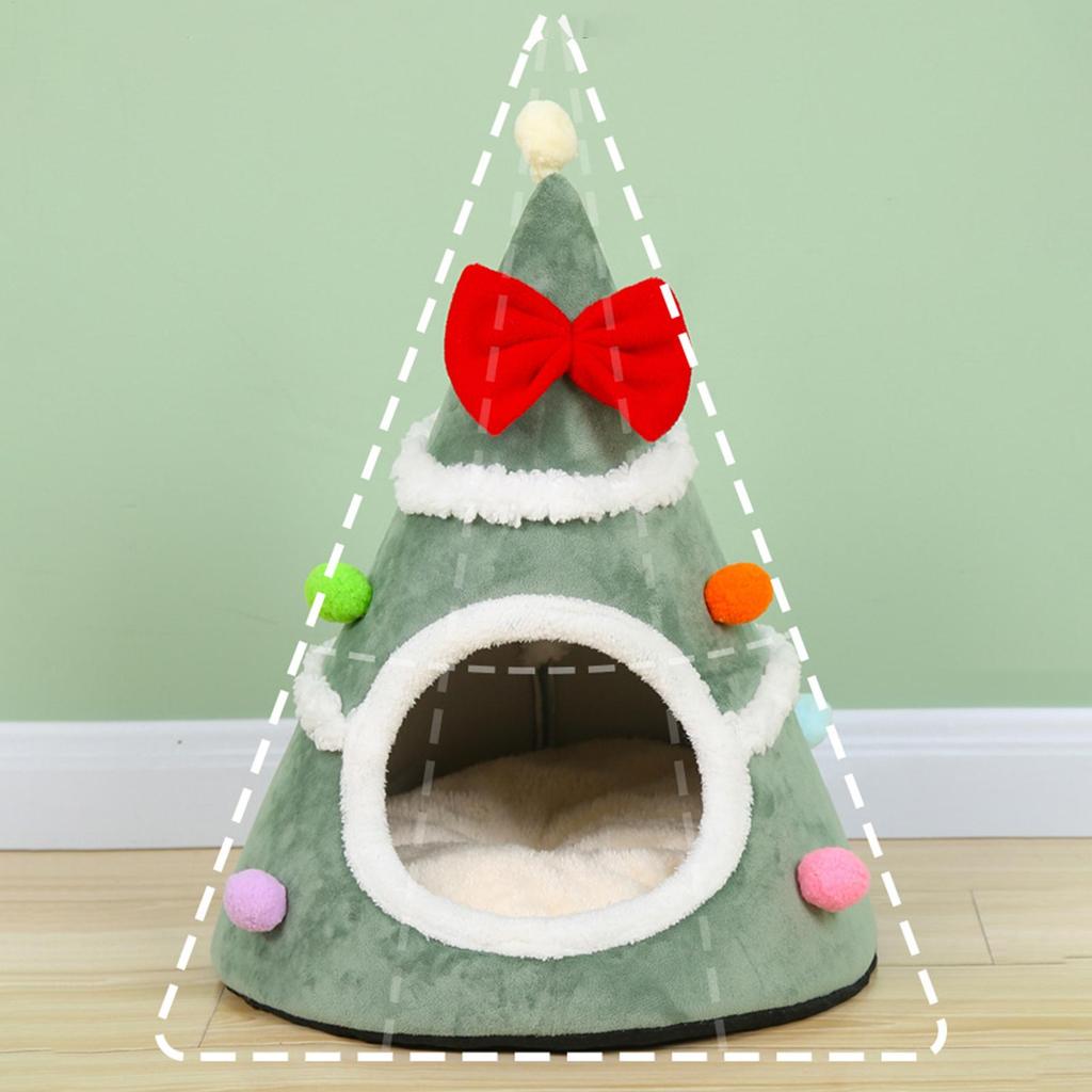 Houses for Cats Christmas Beds Winter Pet Supplies Warm Bed Puppy Accessories Velvet Thickened Cat House Christmas Decor