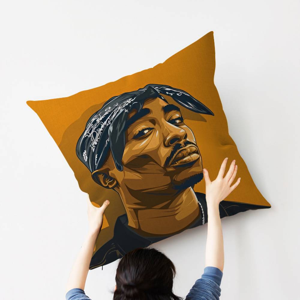 2PAC Hip-Hop Sänger Kissenbezug Auto Überwurfskissenbezug Für Sofa Auto Weihnachtsgeschenk 40x40cm 45x45cm