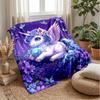 Fairy Unicorn Among Flowers Theme Blanket Lightweight Warm Flannel Blanket Decorative Throw Blanket for Home Decoration