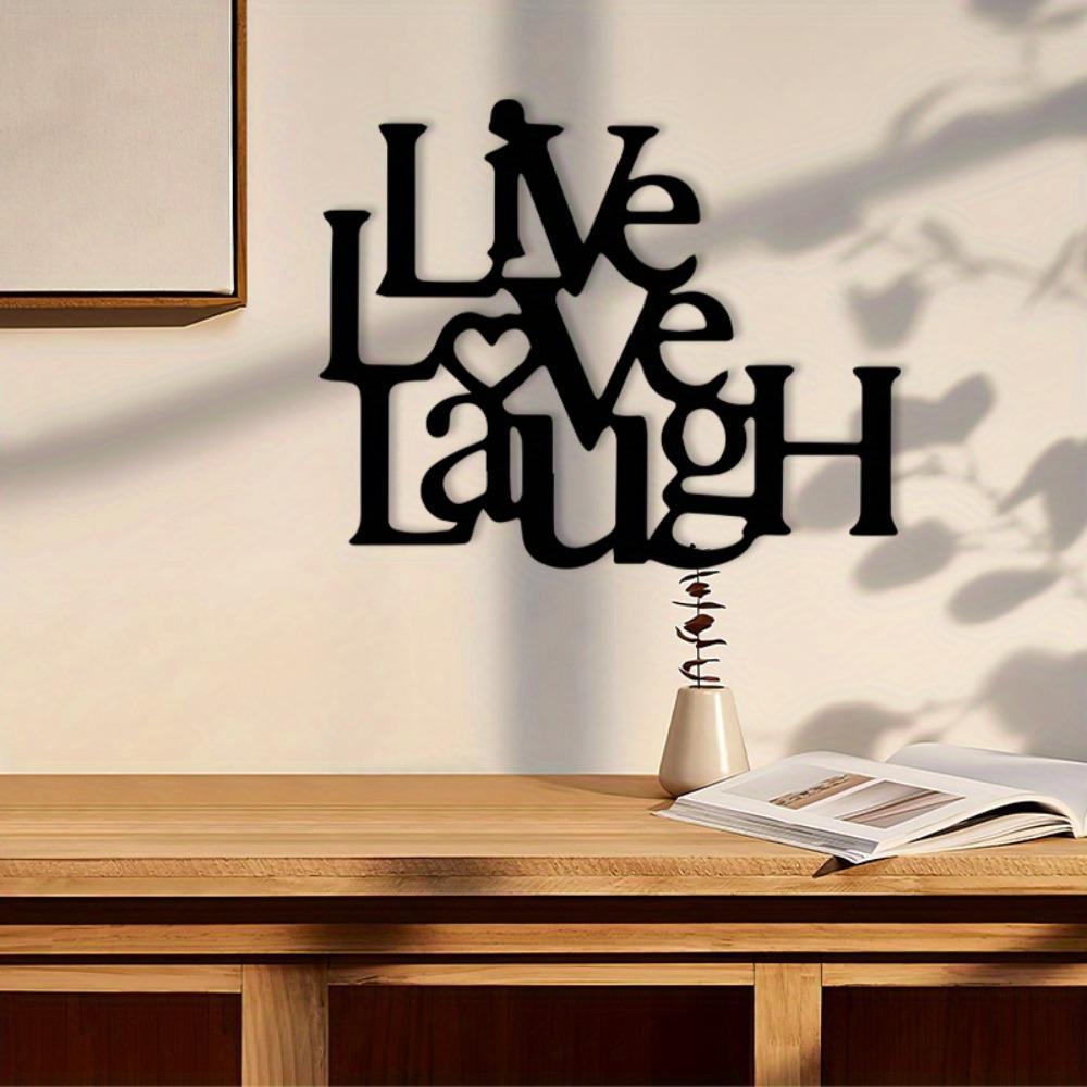 Live Love Laugh Metall Wandkunst, Vintage Pulverbeschichtetes Eisen Inspirierendes Zitat für Wohnzimmer Dekoration, Bauernhaus Hängendes Ornament, Geschenk für Hausliebhaber