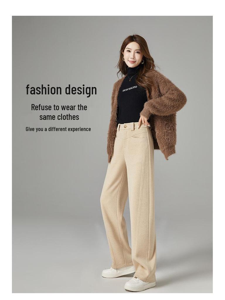 Women's 2025 Winter High-Waist Wool-Blend Slimming Pants