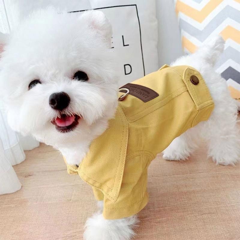 Casaco Jeans Roupas com Argola de Fivela Jaquetas Jeans para Cachorros Pequenos e Médios