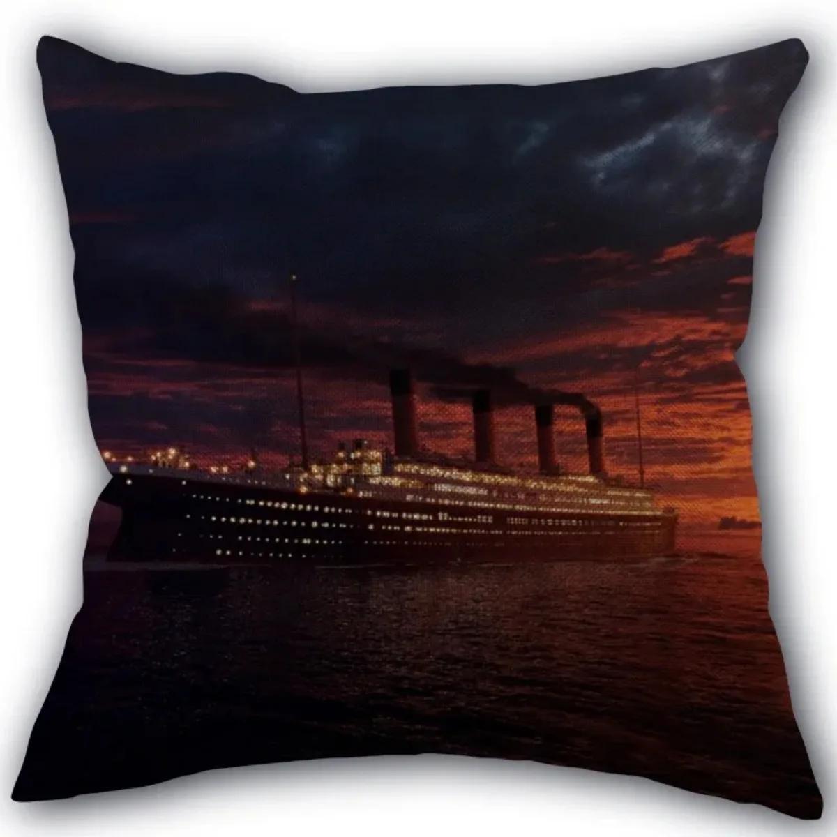 

Нова індивідуальна наволочка для телевізора Титанік, бавовняна тканина, квадратна наволочка на блискавці 45X45 см, весільна декоративна наволочка 50x50cm