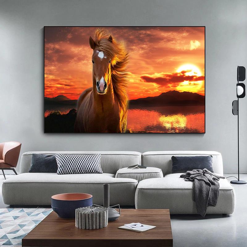 Canvas Paintings Wall Picture HD Animal Decorative Horses Pictures Printed Canvas Wall Art Home Decor For Living Room No Frame