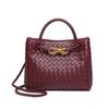 Butterfly Metal Buckle Handbag Retro Versatile Shoulder & Crossbody Bag Casual Woven Tote Bag