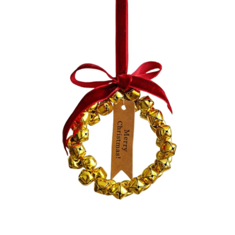 

Handmade Christmas Bells Wreath Iron Xmas Tree Hanging Bells Wedding Supplies Style 2
