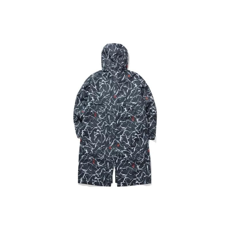 Anta Training Series All Over Print Casual Sports Mid-Length Long Sleeve Windbreaker Women Outerwear Black 162027616-2