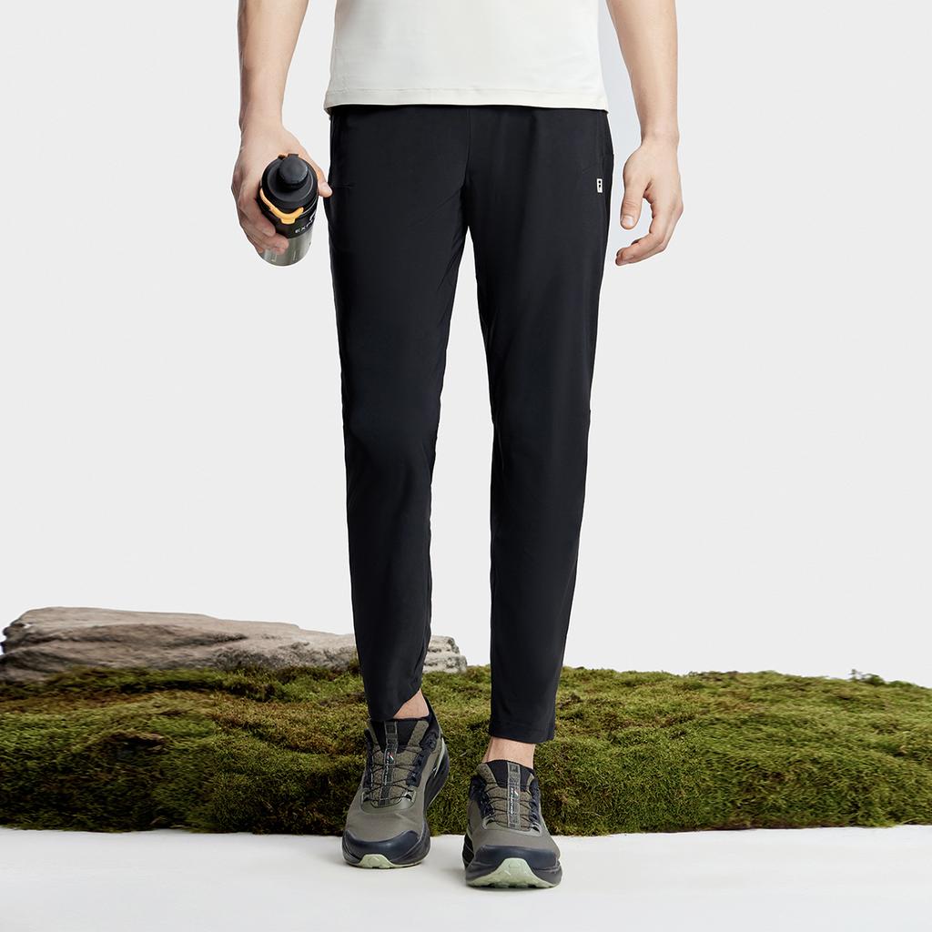 Fila 2023 Autumn New Knit Long Pants Basic Simple Straight Outdoor Sports Pants Men Bottoms Deep-Black A11M337601F-BK