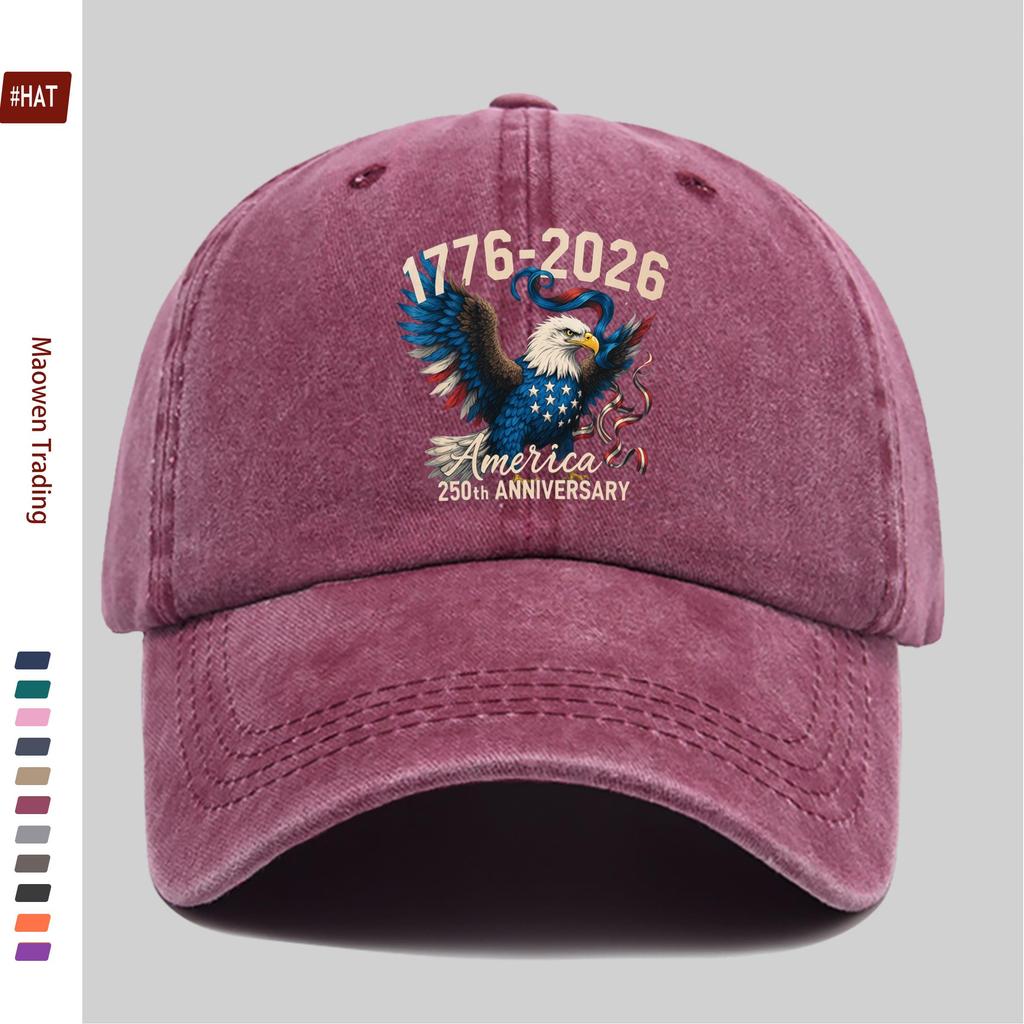 Pc American Flag Eagle Print Baseball Cap Vintage Distressed Style Th Anniversary USA Celebration Design Sun Hat C