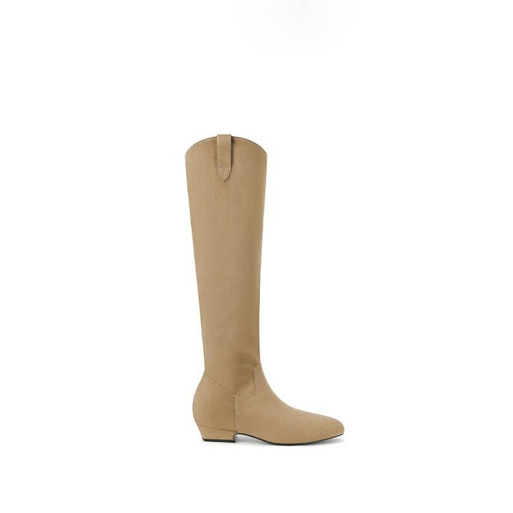 New spot 2025 autumn and winter new V-mouth pointed head thick heel high knight boots women's western stacked thin boots