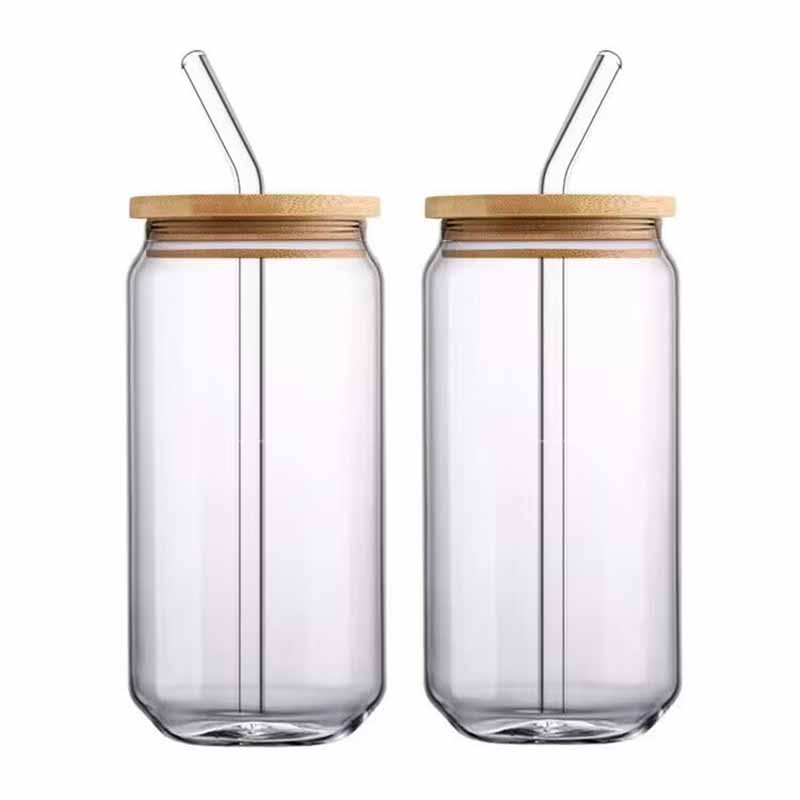 500Ml Glass with Lid Borosilicate Coke Cup, Water Cup, Coffee Cup, High-Value Beverage Cup with Lid, Creative Straw