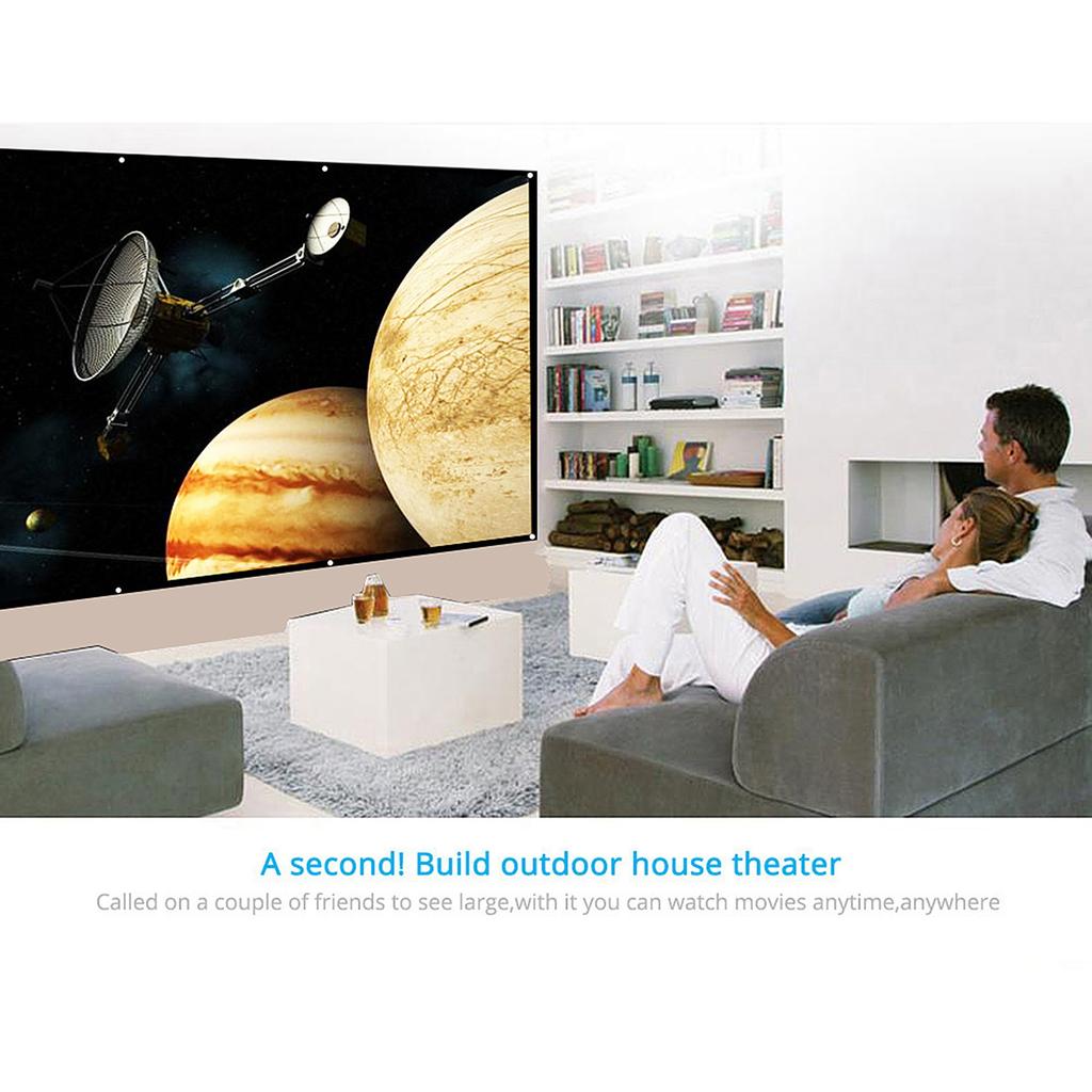 120 inch 16:9 Projector Screen Portable HD Projection Screen Foldable Wall Mounted for Home Theater Office Movies