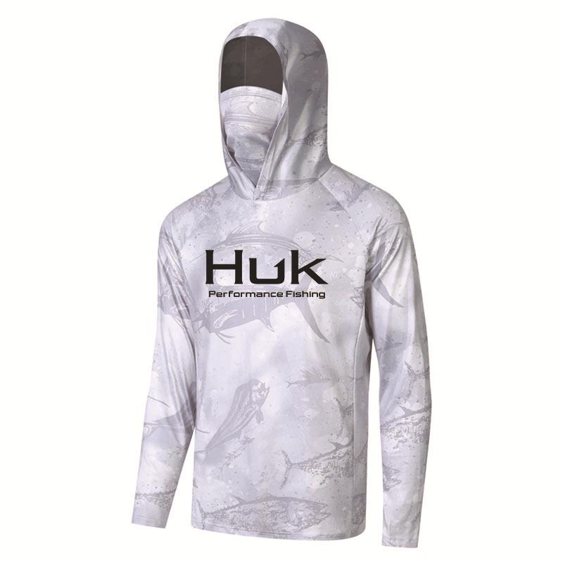 HUK Summer Outdoor UV Protection Hooded Fishing Shirt