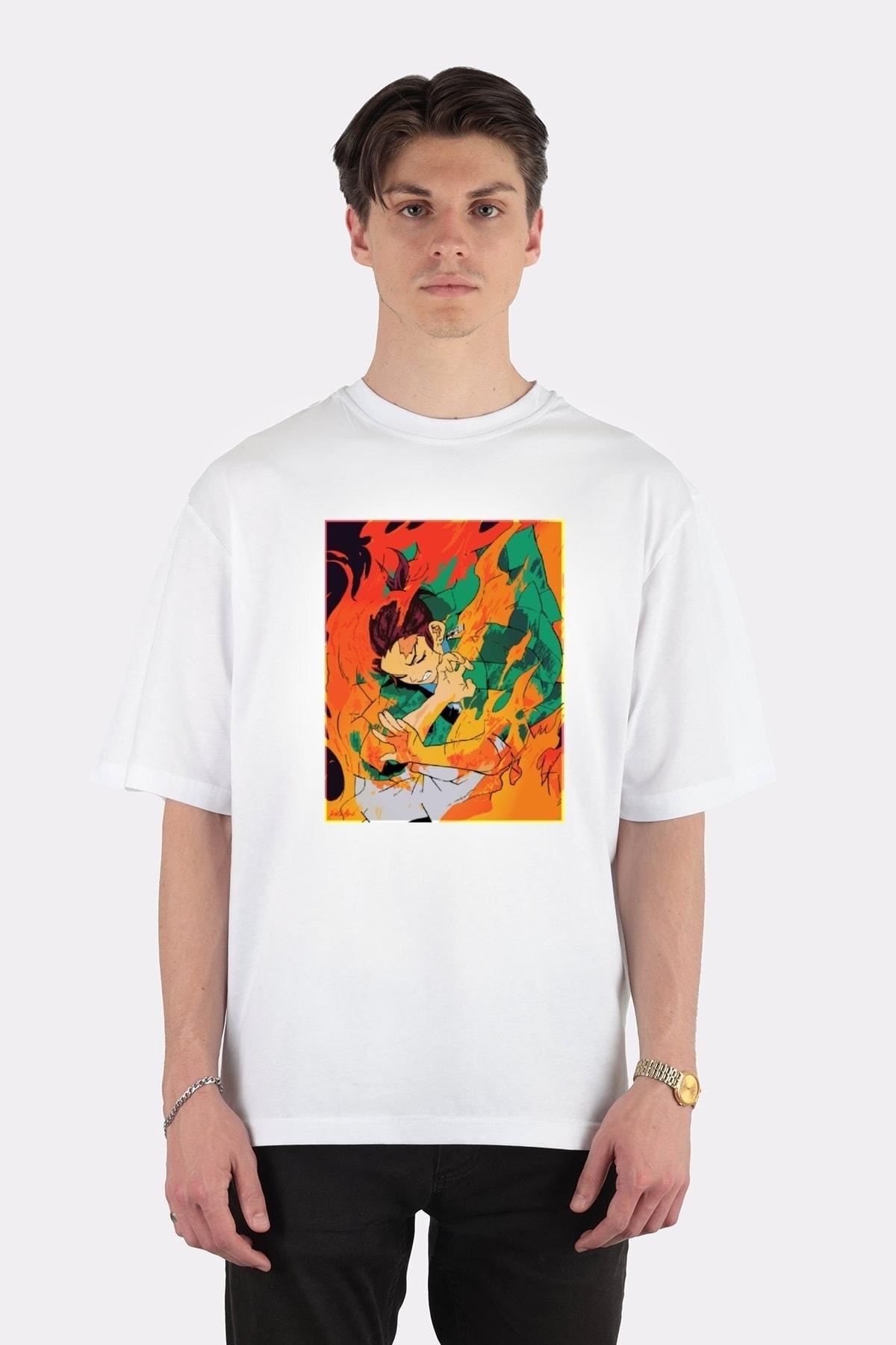 

Unisex Beyaz Oversize T-shirt Tanjiro Fan Art