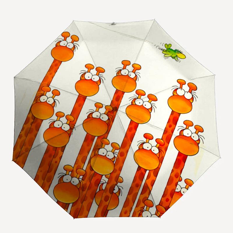 

1pc Giraffe Frog Automatic Open/Close Umbrella Compact Folding Umbrella, All-Season Portable Umbrella for Women/Men300
