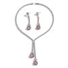 Women's Flower Necklace Earrings Jewelry Set for Wedding Party Festival Accessories Gifts