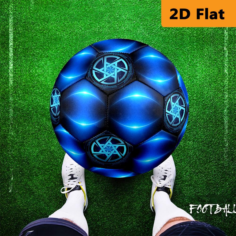 Neon Blue Arc Size Soccer Ball High Elasticity Match Universal Unique Gift Swirl Football Suitable For Both Training And Competition No 5 Football