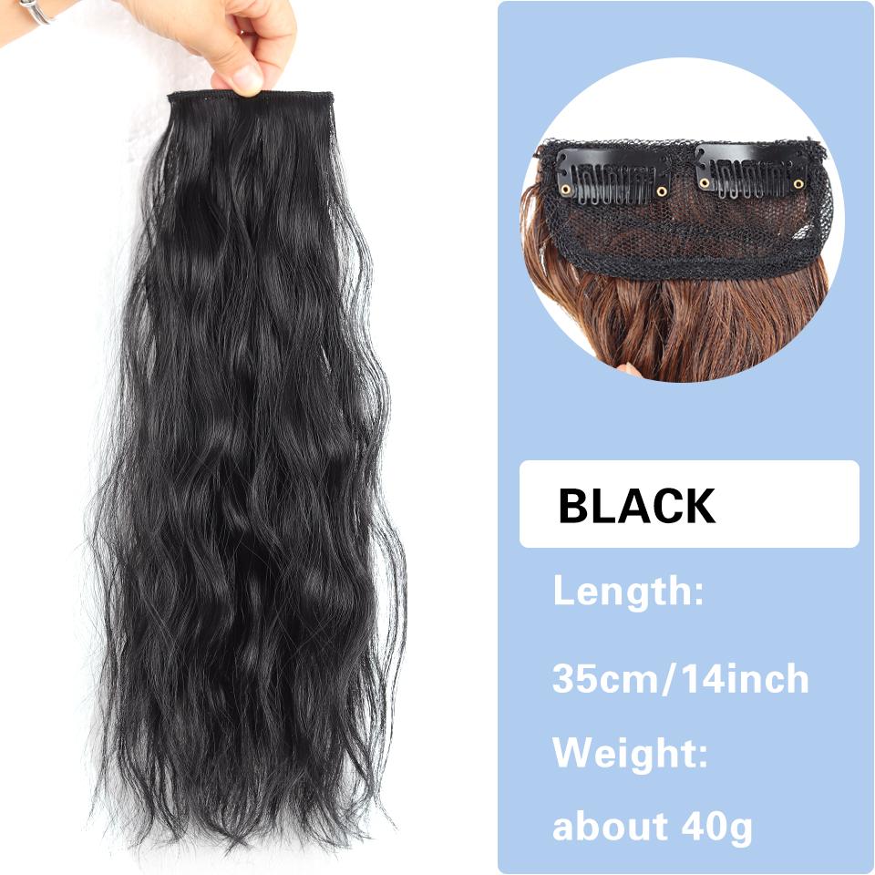 Synthetic Hair Curly hair 25cm/35cm Mini Hair Pad Hair Natural Black Brown Hair Extension Clips In Hairpiece For Women Hair Wig