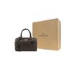 COACH Rowan Coated Canvas With Smooth Leather Boston Bag, Handbag, Shoulder Bag, Crossbody Bag Large Women's Dark Brown 83607-IMAA8