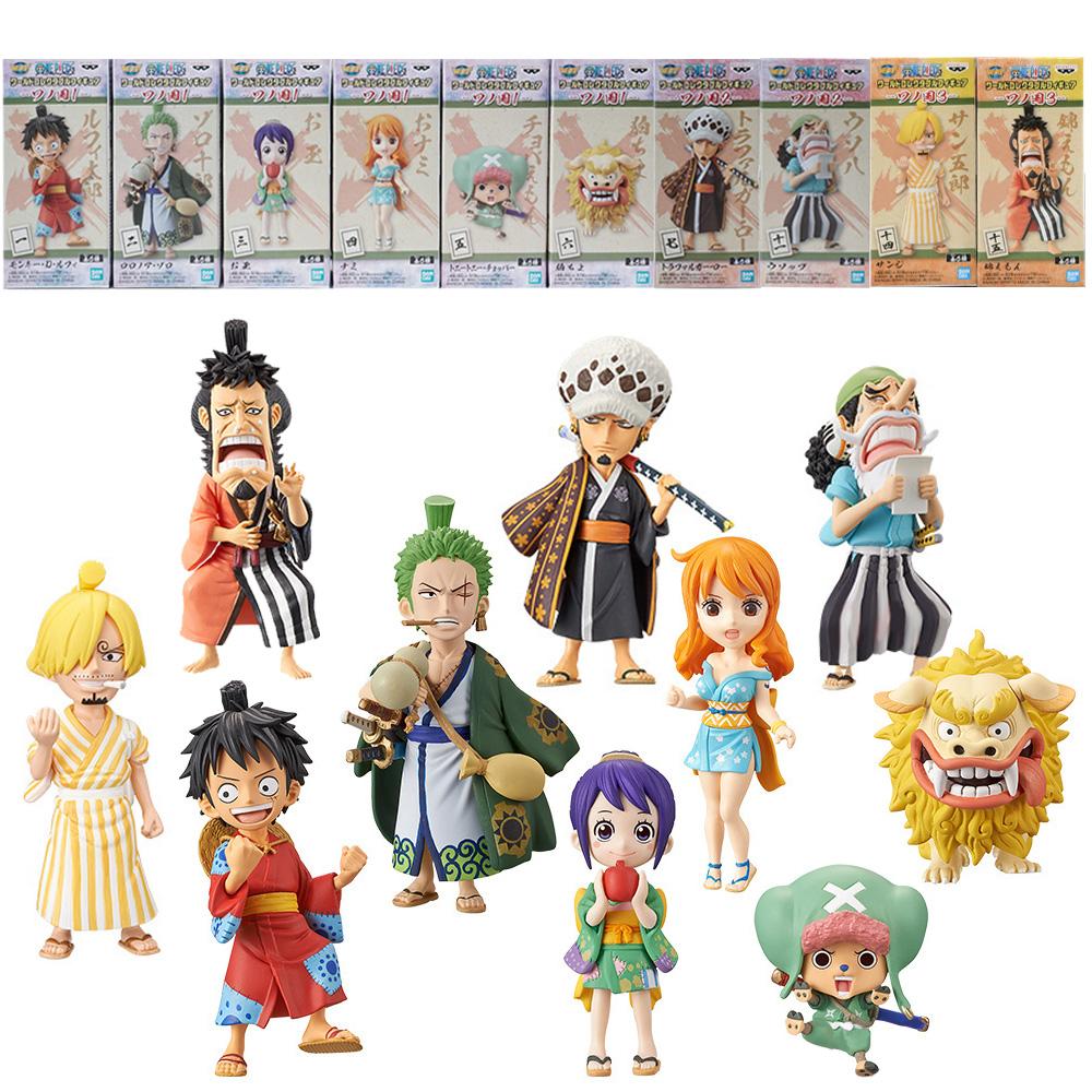10Pcs Anime One Piece Wano Zenkoku WCF Figure Luffy Zoro Nami Sanji Trafalgar D Set Model Toy Gift Collection Action Figure PVC No box