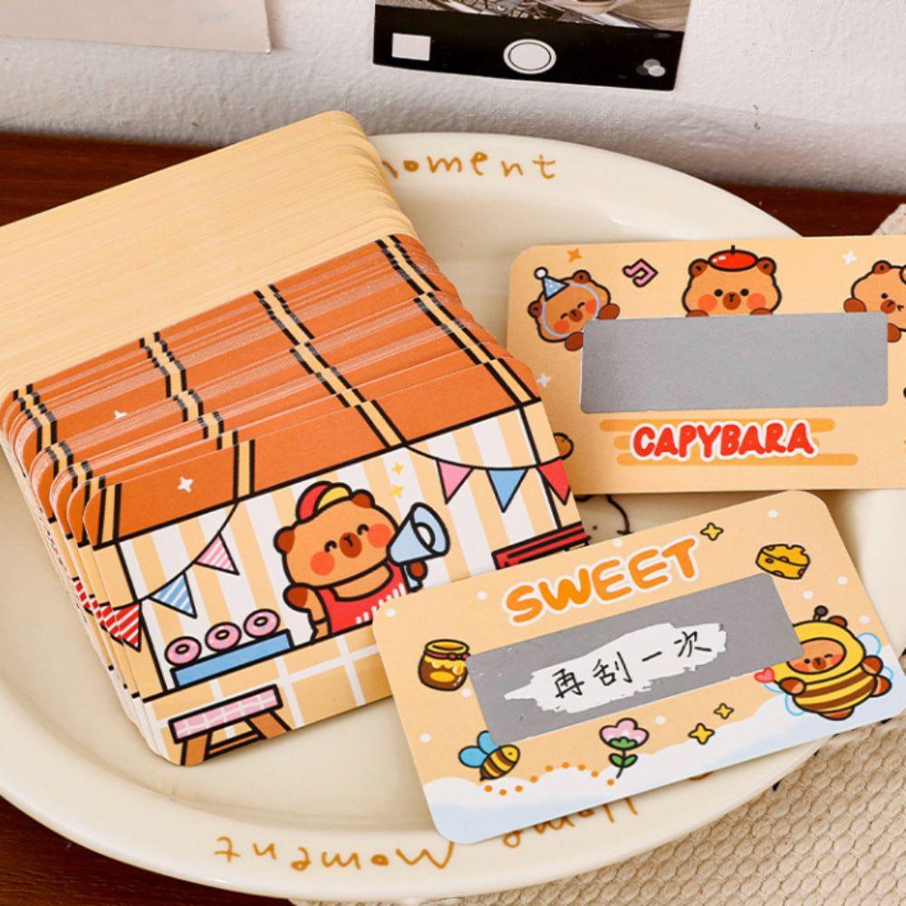 10Pcs Anniversary Vouchers Tickets Capybara Surprise Lucky Cards Scratch-off Cards  Decoration