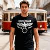 Herren Vintage Adler Grafik T-Shirt Oversized Streetwear Schwarzes Baumwoll Kurzarm Top